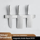 elvesmall  Magnetic Knife Holder 304 Stainless Steel Magnet Tool Bar Strip Rack Kitchen Utensil Rack Chef Knives Storage Knife Stand Holder