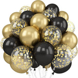 elvesmall 30Pcs 12 Inch Metallic Gold Balloons Pearl White Latex Balloons Gold Confetti Balloons for Birthday Weddings Party Decorations