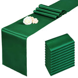 elvesmall  12PCS 30X275cm Sage Green Wedding Satin Table Runner Party Supply Christmas Home Dining Luxury Table Decoration 12" X 108"