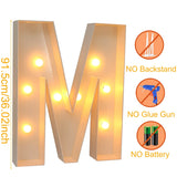 elvesmall 91.5CM Giant Letter Led Light Frame Box Baby Shower Christmas 1st Birthday Wedding Party Decor DIY Name Balloon Filling Box