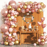 elvesmall Rose Gold Balloon Garland Arch Kit Birthday Party Decor Foil Latex Ballon Wedding Birthday Party Baby Shower Balllon