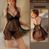 elvesmall  New Perspective Women Lingerie Solid Color Seductive Homewear Dream Of Lace Backless Intimate Lingerie Sexy Nightwear
