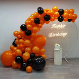 elvesmall 1Set Orange Black Balloon Arch Garland Kit Halloween Latex Ballon Decoration Party Birthday Baby Bridal Shower Air Helium Globos