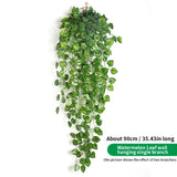 elvesmall 90CM Artificial Green Plant Hanging Ivy Leaf Seaweed Radish Artificial Flower Grapevine Home Garden Wall Fence Party Decoration