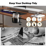 elvesmall Desk Cup Holder , Universal Adjustable Upgraded Arm Clamp Stand for Coffee Mugs, Water Bottles