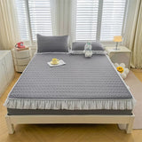 elvesmall Summer Cooling Mattress Cover Couple Cool Sleeping Mat Korean Lace Latex Cold Feeling Sheet Double Folding Bed Protection Pad