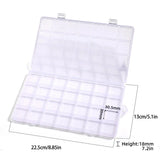 elvesmall 28 Grid Rectangle Plastic Jewelry Box Compartment Storage Box Case Jewelry Earring Bead Craft Display Container Organizer