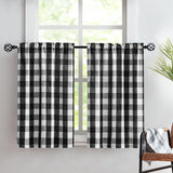 elvesmall Checkered curtains, kitchen curtains    132x38cm   1pcs     68x60cm    68x91cm   2pcs