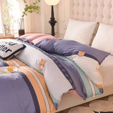 elvesmall Black Buffalo Plaid Cotton Duvet Cover Love Printed Reversible Comforter Covers Only, White Checkered Geometric Nordic Bedding