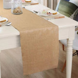 elvesmall  Natural Burlap Table Runner,Jute Vintage Farmhouse Tabletop Boho Decor for Wedding, Parties BBQ Everyday Holidays Decoration