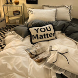 elvesmall Bowknot Bedclothes Lace Style Bed Sheets Set Skin-friendly Bedding ropa de cama Single/Double/Queen/King Size Bed Linen Set