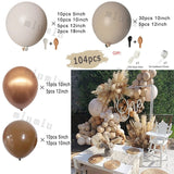 elvesmall Doubled Apricot Boho Wedding Decor Balloon Garland Arch Kit Kids Birthday Party White Metal Latex Baby Shower Ballons Decoration