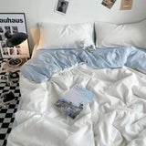 elvesmall Nordic Princess Pink Bedding Set Girls Adults Twin Full Queen Size Bed Flat Sheet Duvet Cover Pillowcases Solid Color Bed Linen