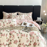 elvesmall New Winter Thickened Milk Velvet Four Piece Set Luxury Fashion Coral Velvet Quilt Cover Soft Bedding Set 220x240cm Home Textiles
