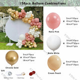 elvesmall Doubled Dust Pink Boho Wedding Engagement Decoration Chrome Rose Gold Nude Balloons Garland Ballon Arch Global Birthday Decor