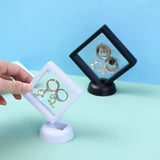 elvesmall 5/10PCS Jewelry Storage Box 3D Packaging Case Gemstone Floating Frame Membrane Ring Coin Display Case Necklace Display Holder