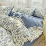 elvesmall Ins Jacquard Girls Comfort Bedding Set Soft  Cotton Bed Sheet  Quilt Cover Pillowcase Bed Linens comforter sets 이불세트 이불커버세트