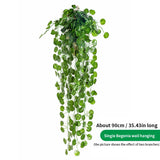 elvesmall 90CM Artificial Green Plant Hanging Ivy Leaf Seaweed Radish Artificial Flower Grapevine Home Garden Wall Fence Party Decoration