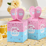 elvesmall 24PCS Gender Reveal Boy or Girl Candy Box Packaging Baby Shower Baptism Gift For Guest Kids Birthday Party Favors Decor Supplies
