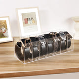 elvesmall 7 Compartment Transparent Acrylic Storage Box Watch and Tie Storage Box Jewelry Organizer Home Decoration