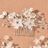 elvesmall Crystal Wedding Hair Combs Miraculous Women Headbands Accessories Flower Bridal Headpiece Clip Bride Jewelry Gift