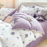 elvesmall Light Luxury a Maternal and Infant Class Washed Cotton and Linen Four-piece Quilt Set Single Student Dormitory Bed Sheet 3-piece
