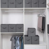 elvesmall Foldable Fabric Storage box Cube Bins Cloth Organizer storage Baskets Folding Nursery Closet Drawer Features Dual Handles