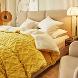 elvesmall Warmth Duvet Cover Dual Use Blanket Artificial Cashmere Warm Winter Blanket Soft Cozy Fleece Quilt Cover Plush Blankets for Beds