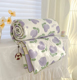 elvesmall Washed Double Gauze Spring Summer Quilt Queen Grade A Lightweight Comforter Soya Fibre Filling Soft Breathable Summer Blanket