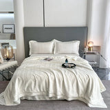 elvesmall  Silky Lyocell double bed comforter Nature fiber Spring Bedding set jacquard Bed linen summer quilt Bed duvets set bed sheets set