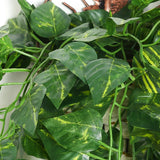 elvesmall 90CM Artificial Green Plant Hanging Ivy Leaf Seaweed Radish Artificial Flower Grapevine Home Garden Wall Fence Party Decoration