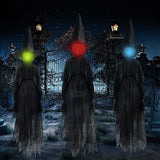 elvesmall 1-3Pcs Halloween Decorations Outdoor Large Light Up Screaming Witches Party Garden Glowing Witch Head Scary Ghost Decor Props