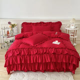 elvesmall  4 PC Full Sheet Set Twin Full Queen King Size Bed Sheet Pillowcase Luxury Bedsheet Solid Color King Queen Full Twin Size
