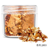 elvesmall  Gold Leaf Schabin Flakes Gold Cake Decoration Gold Leaf Flakes DIY Chocolates Decor For Happy Birthday Party Baking Supplies