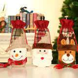 elvesmall  Christmas Decorations For Home Navidad Wine Bottle Bag Cover Santa claus Snowman Christmas Party Ornaments Decor