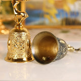 elvesmall Deer Bells Roses Hand Bells Reindeer Hand Christmas Gifts Engraved Antique Church Bronze Bell Creative Home Decoration