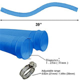 elvesmall 2 Pcs Inflatable Spa Pool Hose Replacement INTEX-Hose 1-1/4 Inch Accessory Hose For 300/330/530/1000 Gallon Pool Pumps