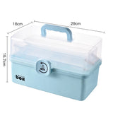 elvesmall 3 Layer Portable First Aid Kit Storage Box Plastic Multi-Functional Family Emergency Kit Box with Handle Medicine Chest