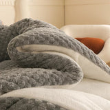elvesmall New Super Thickened Warm Winter Blankets for Beds Artificial Lamb Cashmere Weighted Blankets Soft Fluffy Warmth Comforter Duvet