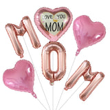 elvesmall 6Pcs Mom Mother's Day Set Festival Balloon Air Globo Home Mother's Day Party Decorations Kid Show Love Gift Baby Shower Supplies