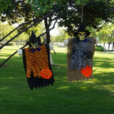 elvesmall  Halloween Decoration Hanging Flag Pumpkin Ghost Skull Horror Flag Banner For Home Door Festival Party Ornaments