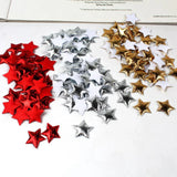elvesmall 100Pcs Gold/Silver Stars for Christmas Party Decor Foam Fabric Stars DIY Scrapbook Cards Ornaments Embellishments Accessory