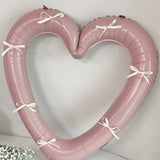 elvesmall INS 40 inch Love Heart Aluminium Film Balloon With Bowknot Helium Balloon Valentine's Days Wedding Party Decoration Photo Props