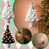 elvesmall Christmas tree Mini Night Lights Colorful Flashing Lights Plug Lamp Christmas Ornament Indoor Atmosphere Light Xmas Decor Props