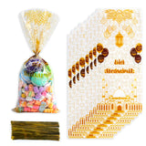 elvesmall  50pcs Ramadan Kareem Gift Bags Eid Mubarak Plastic Candy Cookie Bag   Islamic Muslim Party Decor Eid Al-fitr Ramadan gifts
