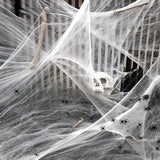 elvesmall Halloween Decorations Artificial Spider Web Stretchy Cobweb Scary Party Halloween Decoration for Bar Haunted House Scene Props