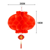elvesmall  2Pcs Chinese Lanterns New Year Red Paper Lantern Honeycomb Hanging Lantern Hanging Decoration Wedding Party New Year Decorations