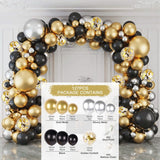 elvesmall Black Gold Balloon Garland Arch Kit Confetti Latex Balloon Happy 18 30 40 50 Year Old Birthday Party Decor Adults Anniversary