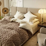 elvesmall Warmth Duvet Cover Dual Use Blanket Artificial Cashmere Warm Winter Blanket Soft Cozy Fleece Quilt Cover Plush Blankets for Beds