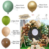 elvesmall Macaron Sage Green Gold Balloon Garland Arch Kit Kids Birthday Wedding Party Orange Latex Baby Shower Decoration Balloons